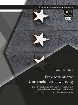 cover image of Praxisorientierte Unternehmensbewertung. Eine Betrachtung am Beispiel Airbnb Inc. unter besonderer Berücksichtigung der Szenariotechnik
